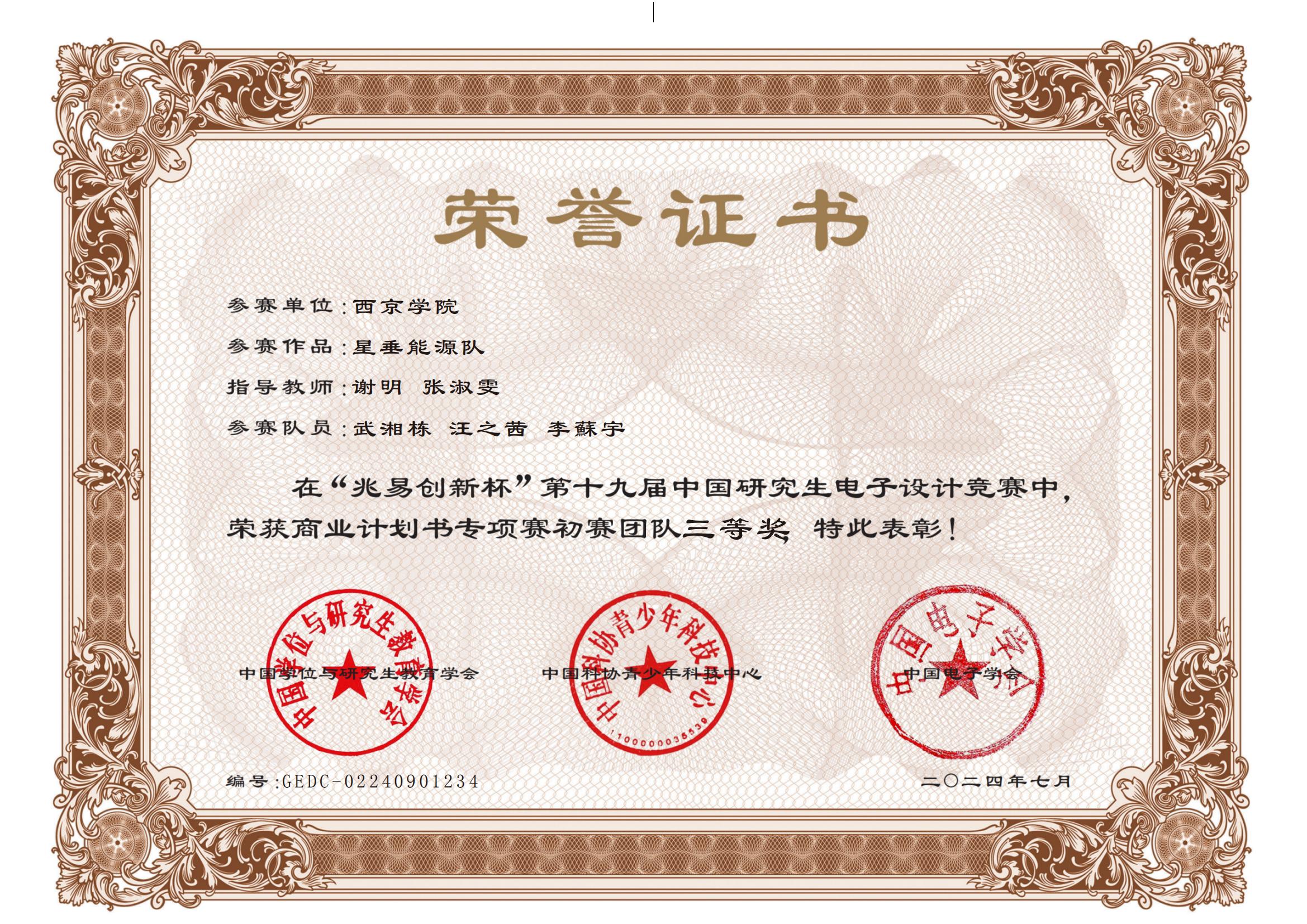 武湘栋-太阳能重力储能路灯-省级三等奖（商业计划专项赛）